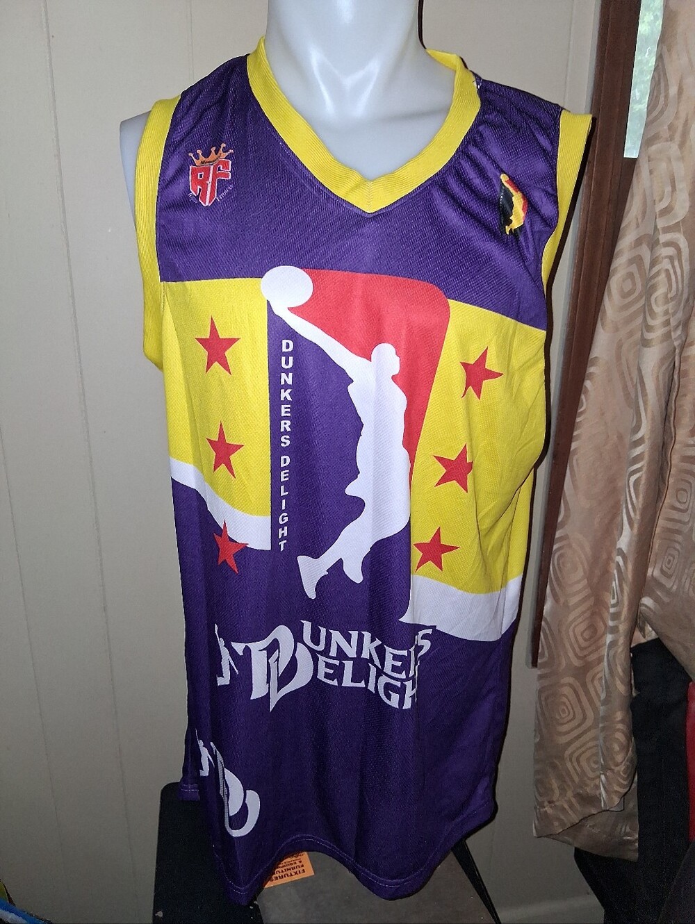 Dunkers Delight Graphic Basketball Jersey - Purple & Yellow Set